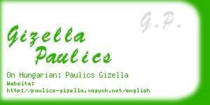 gizella paulics business card